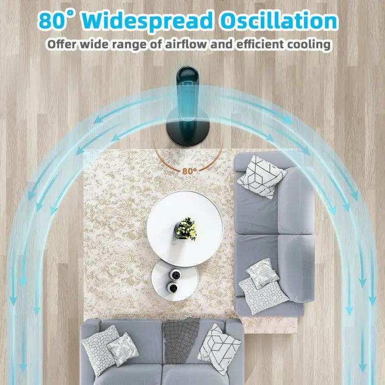 42 Inch 80 Degree Tower Fan with Smart Display Panel and Remote Control by DirectDeals