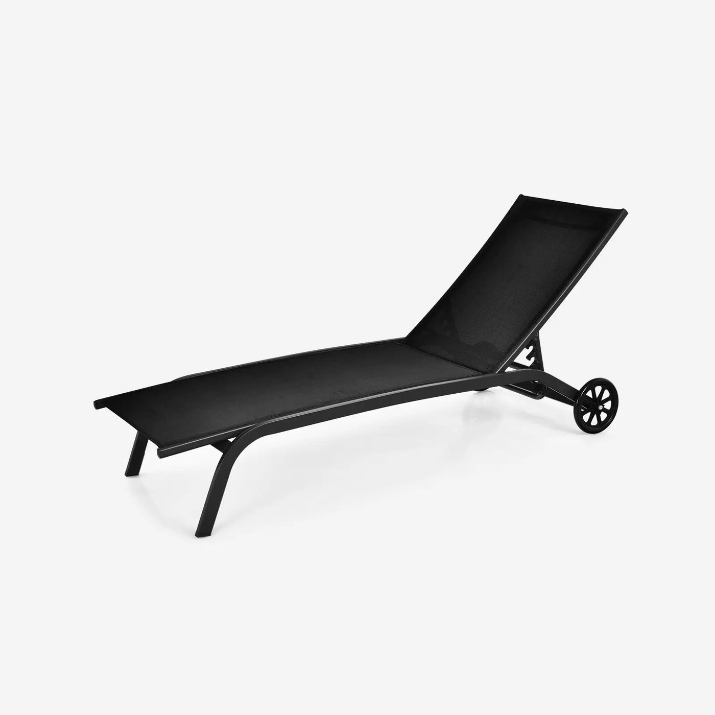 6-Poisition Adjustable Outdoor Chaise Recliner with Wheels by DirectDeals