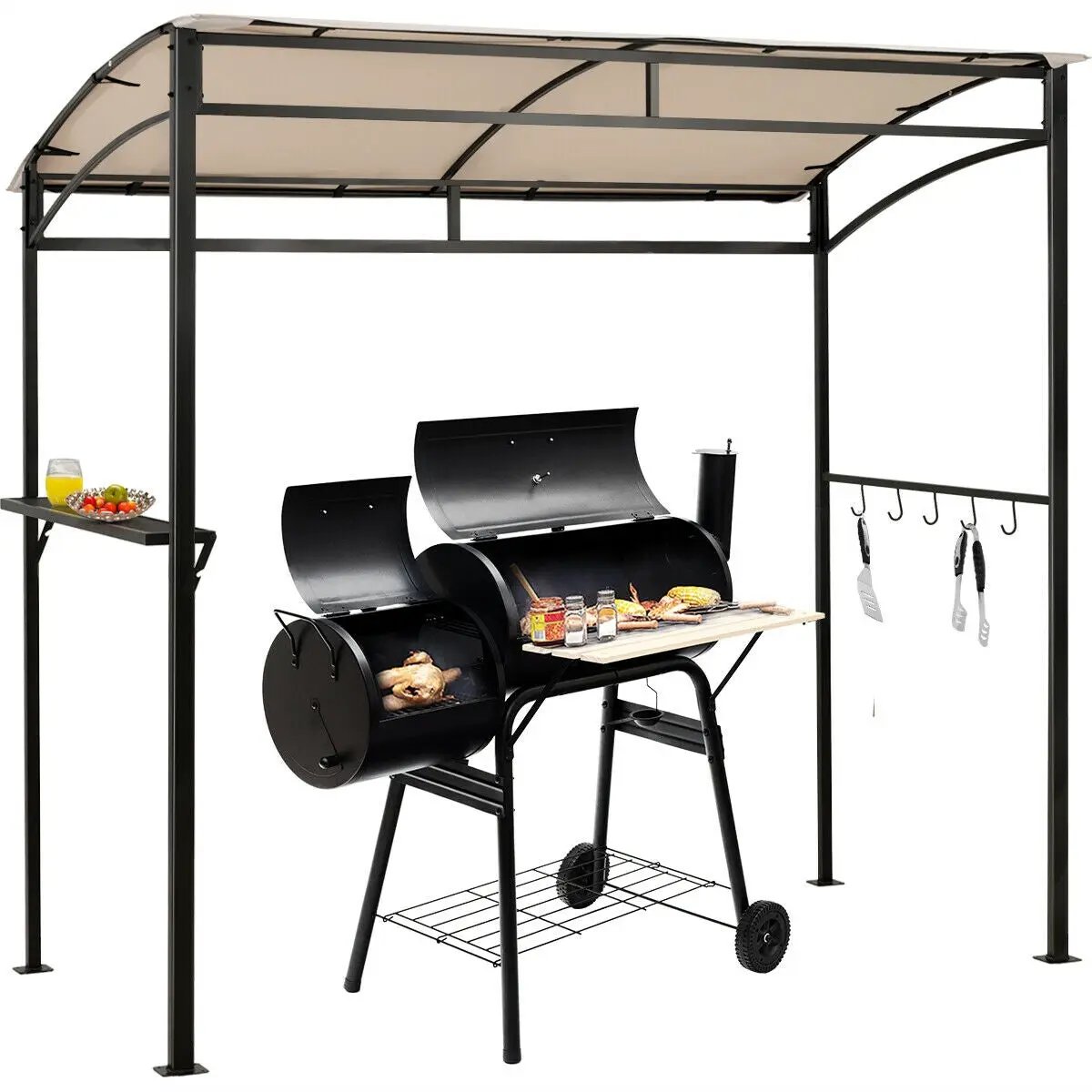 7 x 4.5 Feet Grill Gazebo Outdoor Patio Garden BBQ Canopy Shelter-Brown by DirectDeals