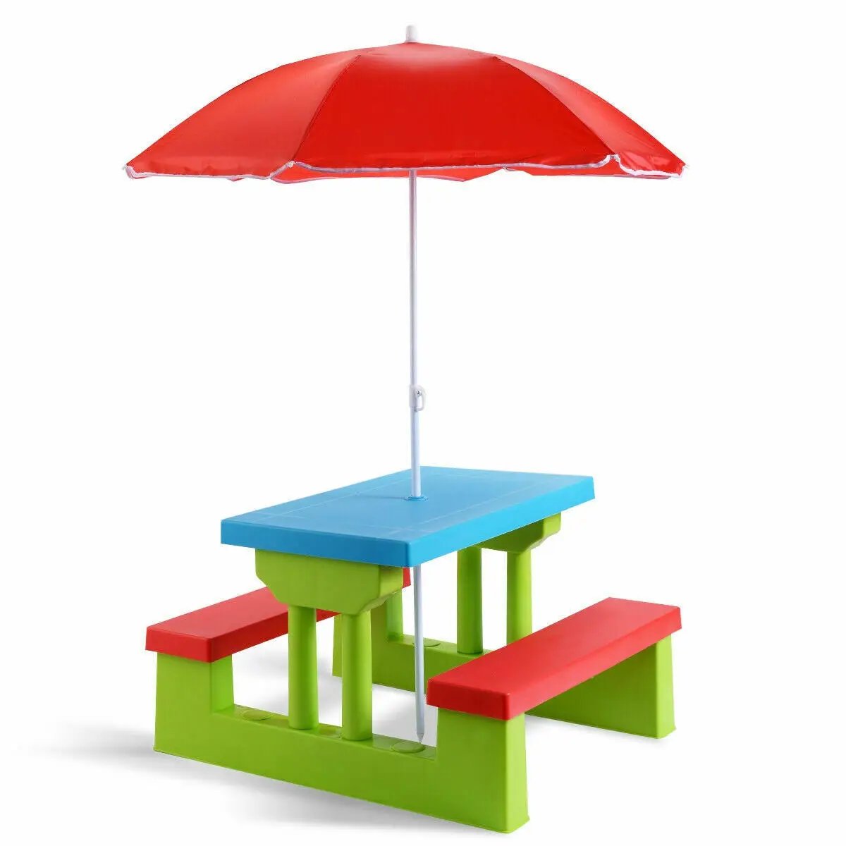 Kids Picnic Folding Table and Bench with Umbrella by DirectDeals