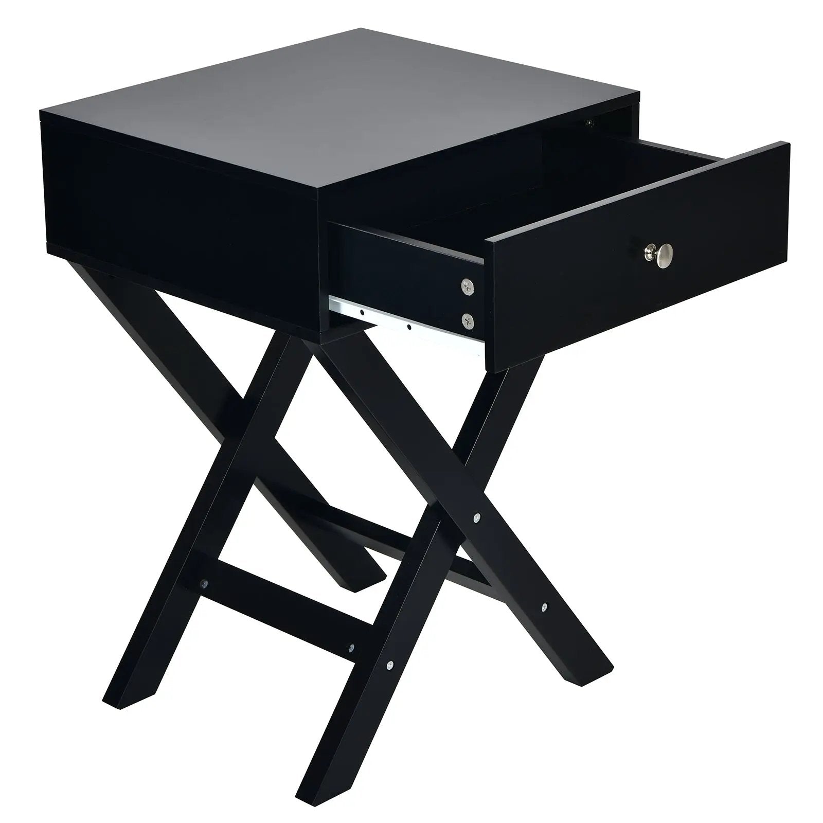 Modern X-Shaped Nightstand with Drawer for Living Room Bedroom by DirectDeals