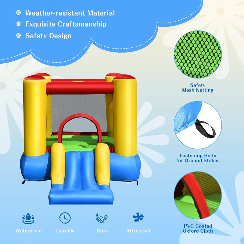 Kids Inflatable Bounce House with Slide and 480W blower by DirectDeals