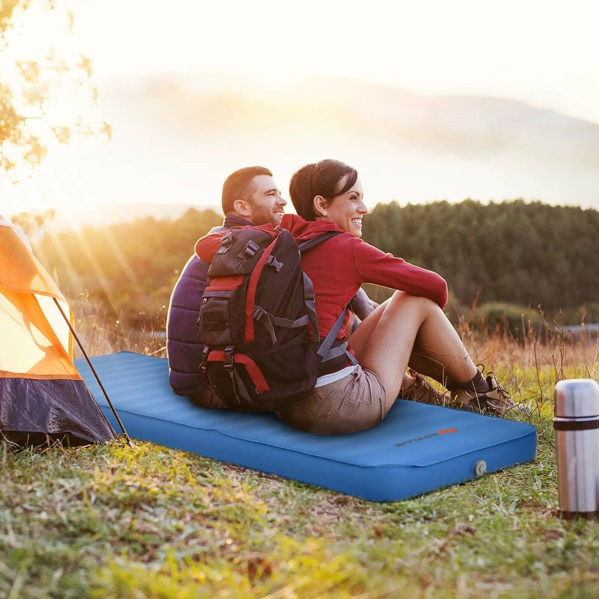 Self Inflating Folding Camping Sleeping Mattress with Carrying Bag by DirectDeals