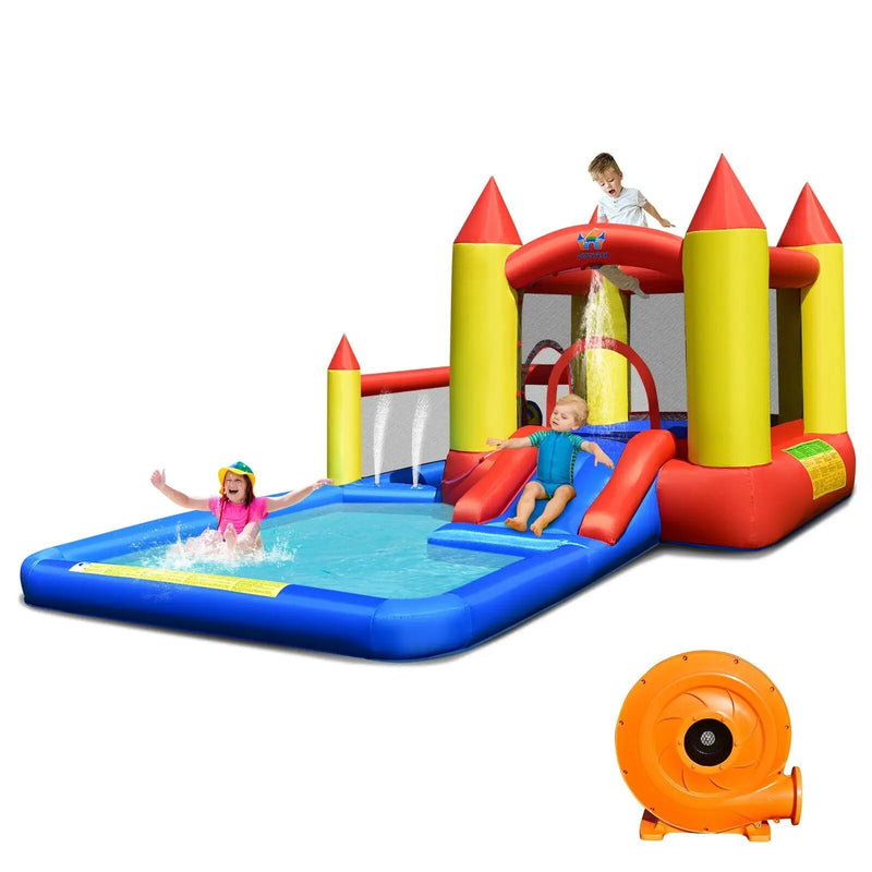 Inflatable Water Slide Castle Kids Bounce House with 480W Blower by DirectDeals