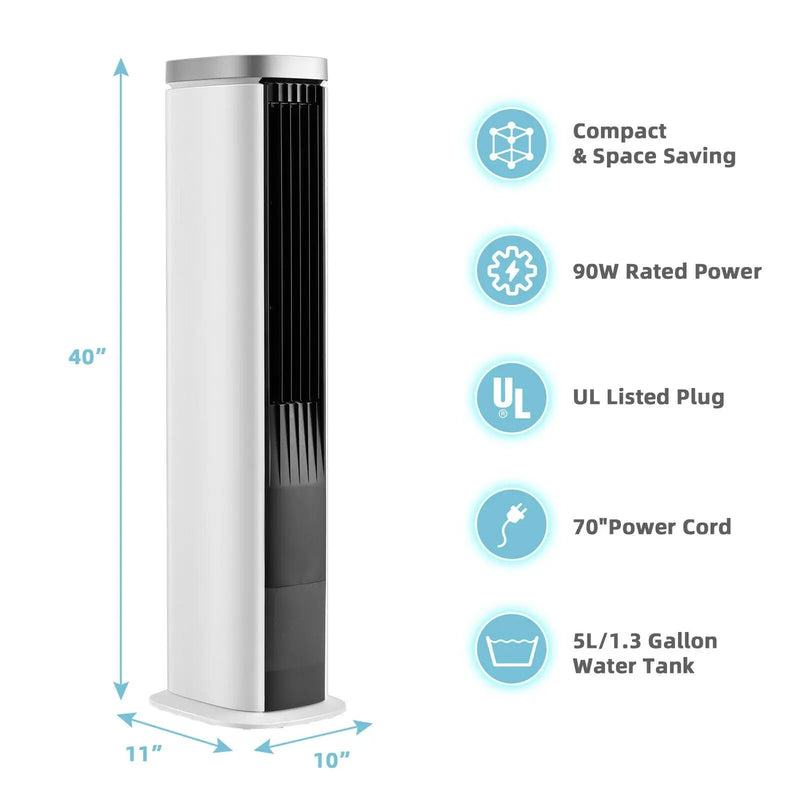 3-In-1 Portable Evaporative Air Cooler with Timer-White by DirectDeals