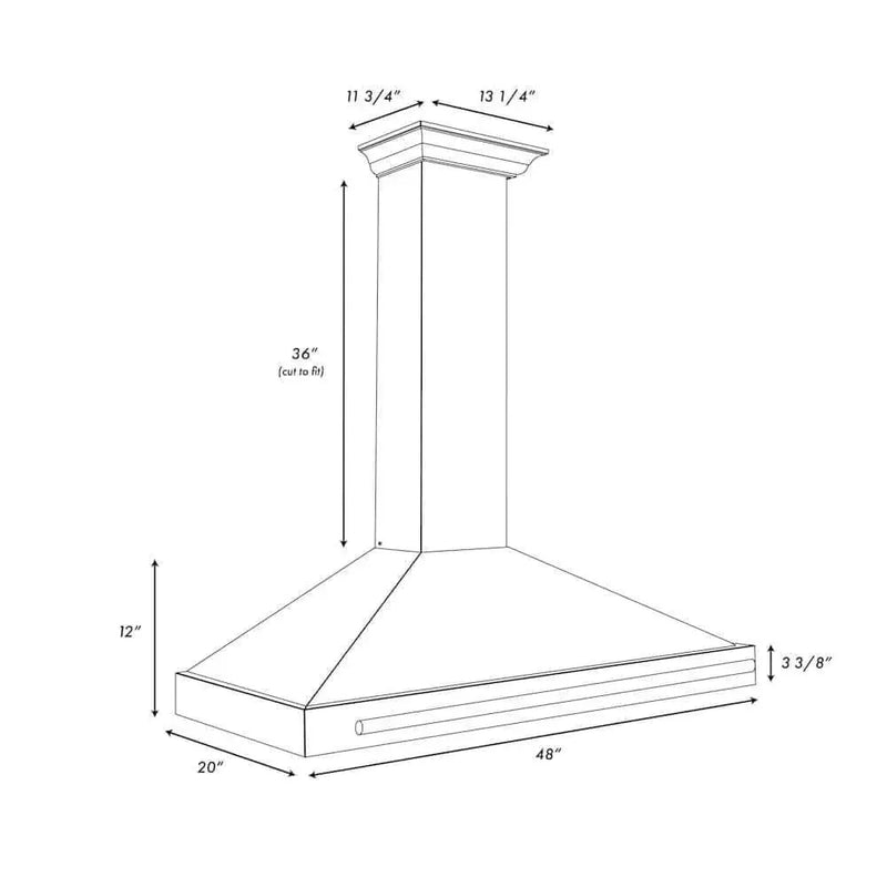 ZLINE 48" Autograph Stainless Wall Range Hood KB4SNZ-BLM48-CB by Farmhouse Kitchen and Bath