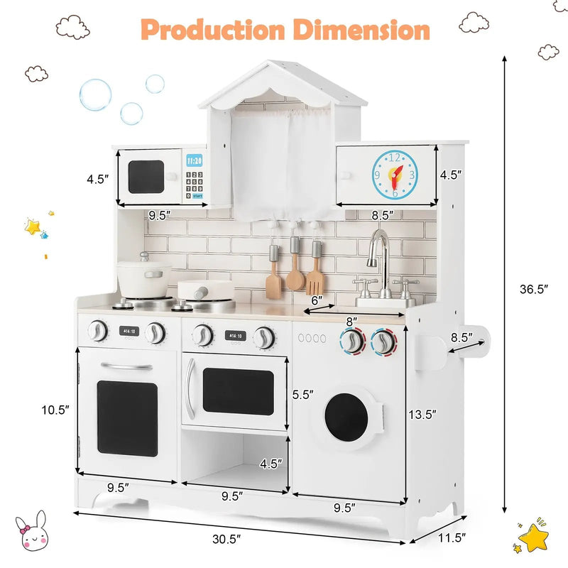Wooden Kids Kitchen with Washing Machine by DirectDeals