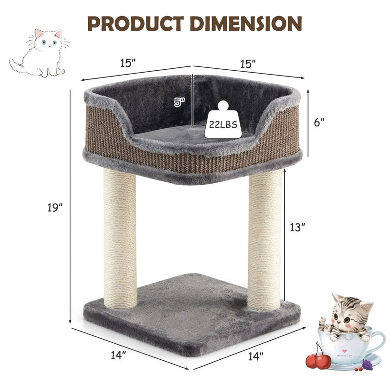 Multi-Level Cat Climbing Tree with Scratching Posts and Large Plush Perch by DirectDeals