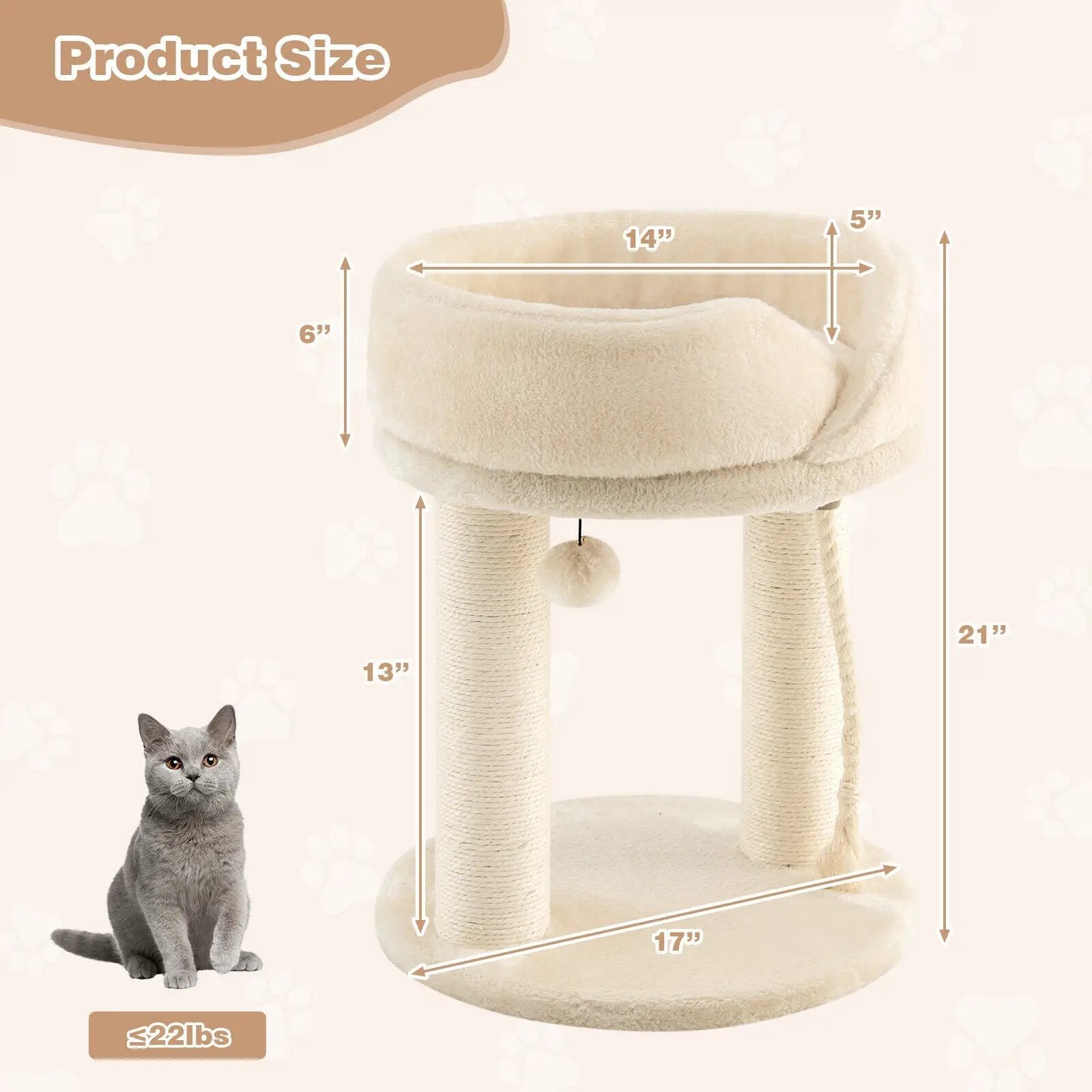 Cat Climbing Tree with Plush Perchs and Scratching Post by DirectDeals