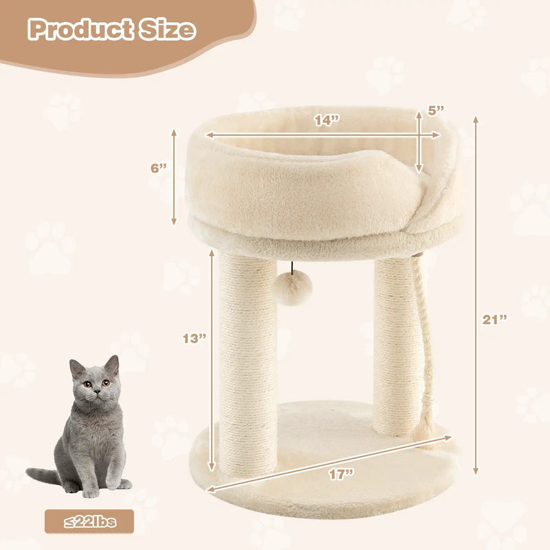 Cat Climbing Tree with Plush Perchs and Scratching Post by DirectDeals