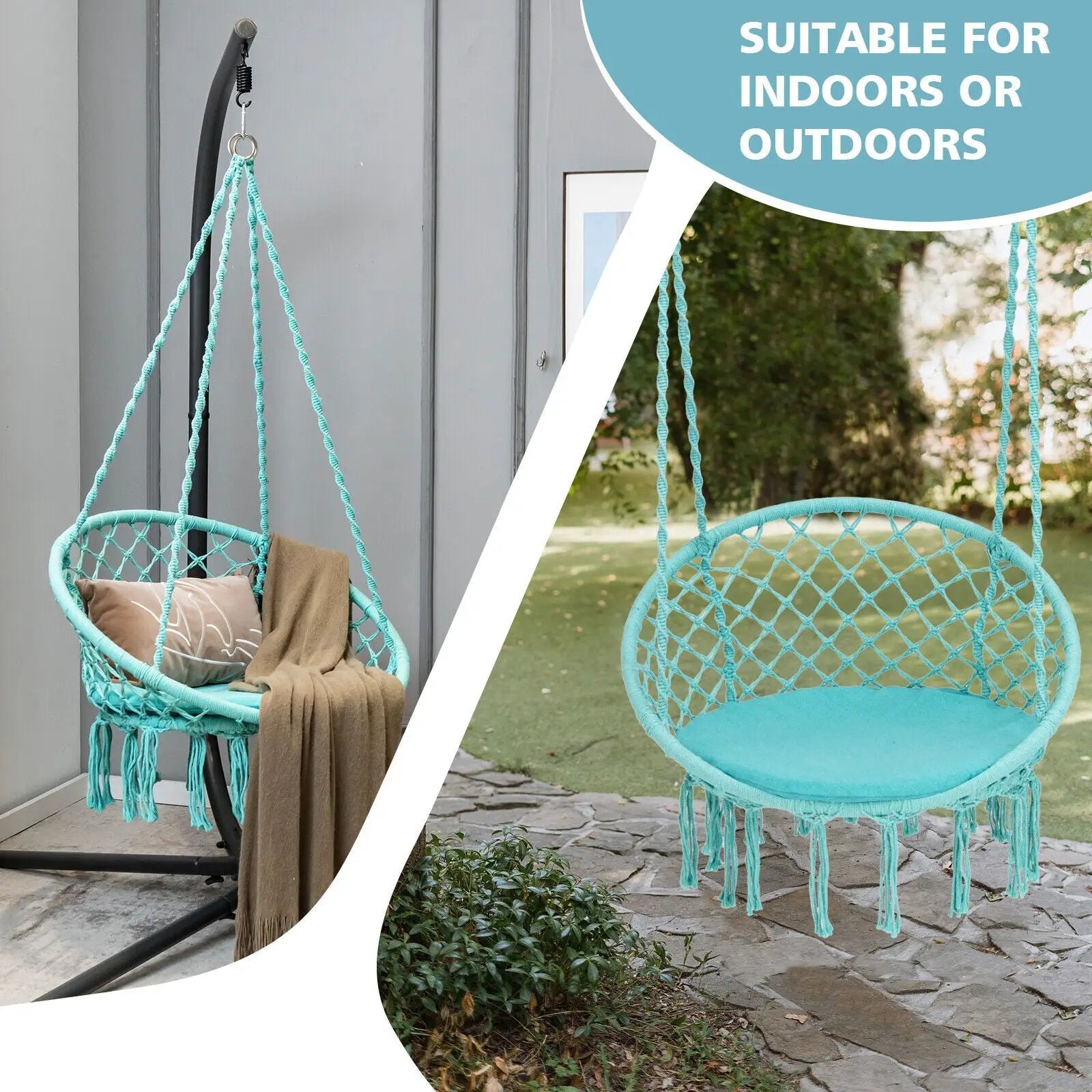 Cushioned Hammock Swing Chair with Hanging Kit by DirectDeals