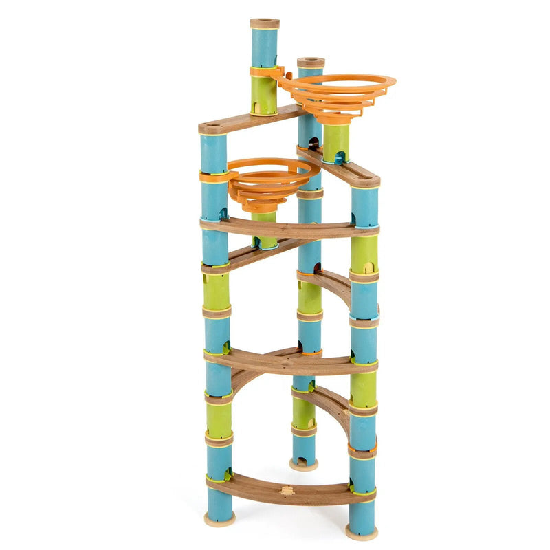 162 Pieces Bamboo Marble Run Educational Learning Toy Set by DirectDeals