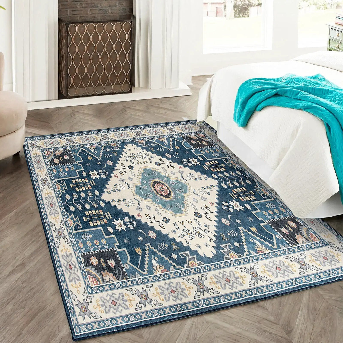 Faux Wool Fabric Area Rugs Doormat by DirectDeals