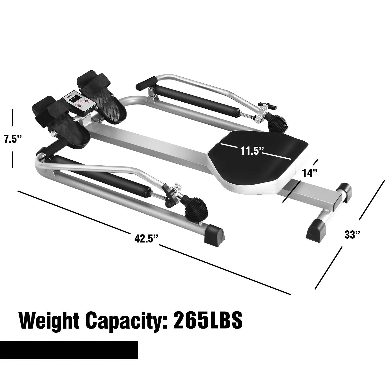 Exercise Adjustable Double Hydraulic Resistance Rowing Machine by DirectDeals