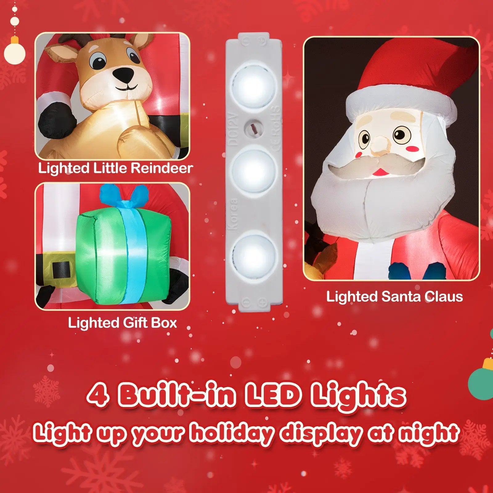 9.5 Feet Christmas Inflatable Santa Outdoor Decoratio with Built-in LED Lights by DirectDeals