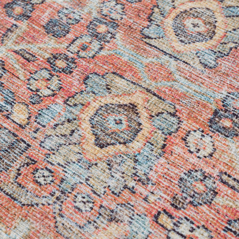 Urpi Rose & Blue Washable Area Rug - Clearance by Boutique Rugs
