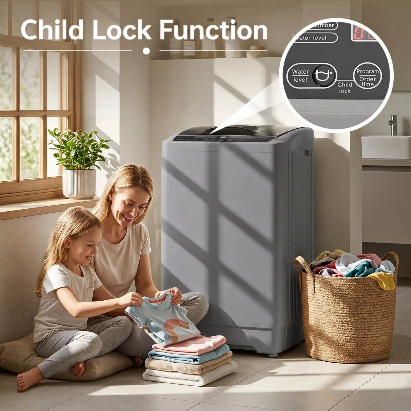 9.93 lbs Full Automatic Washing Machine with 8 Programs by DirectDeals
