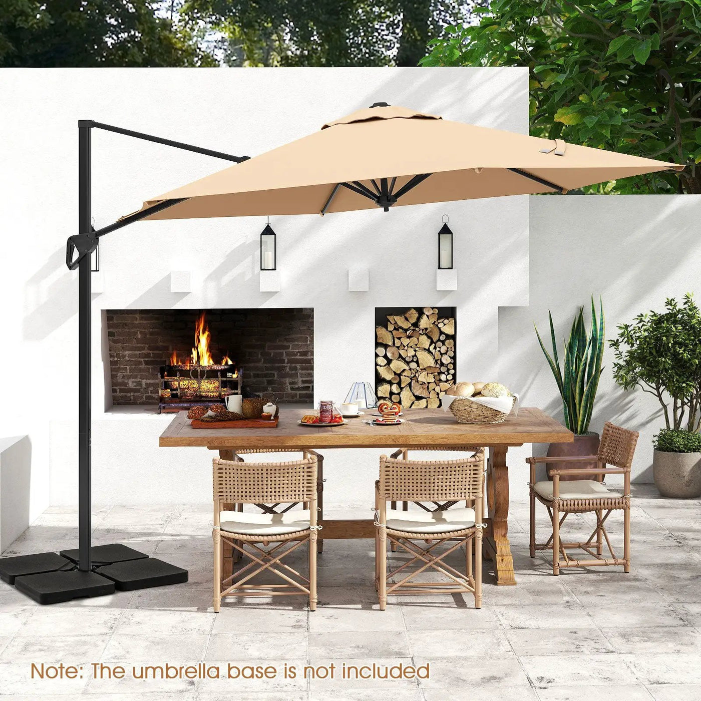 9 FT Cantilever Patio Umbrella with Vented Top and Sun-Protective Canopy by DirectDeals