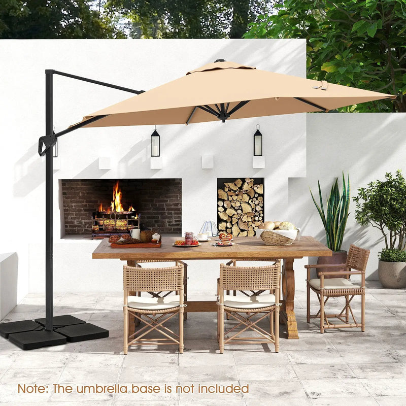 9 FT Cantilever Patio Umbrella with Vented Top and Sun-Protective Canopy by DirectDeals