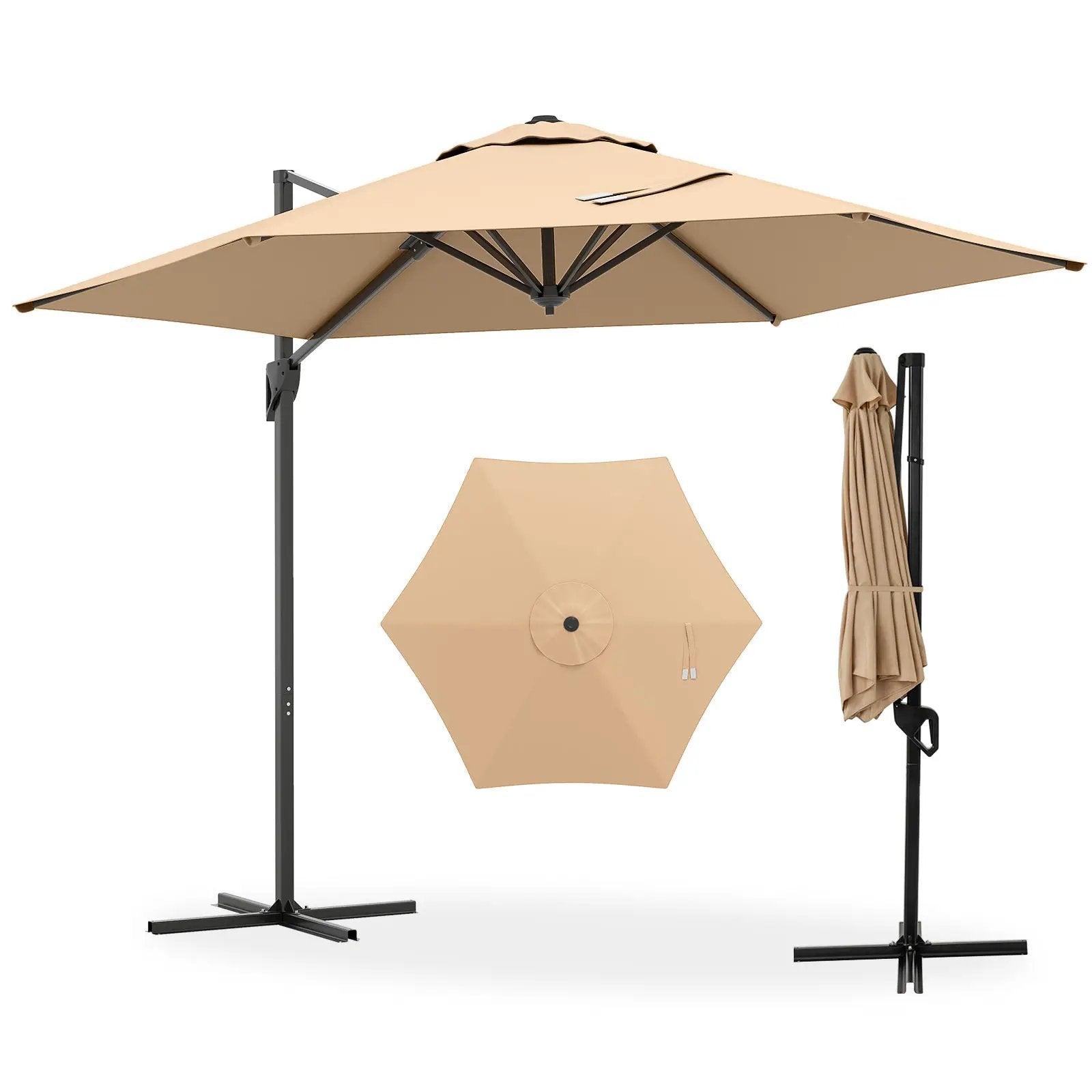 9 FT Cantilever Patio Umbrella with Vented Top and Sun-Protective Canopy by DirectDeals