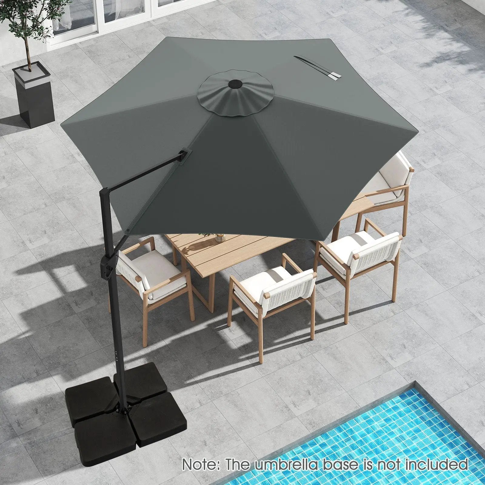 9 FT Cantilever Patio Umbrella with Vented Top and Sun-Protective Canopy by DirectDeals