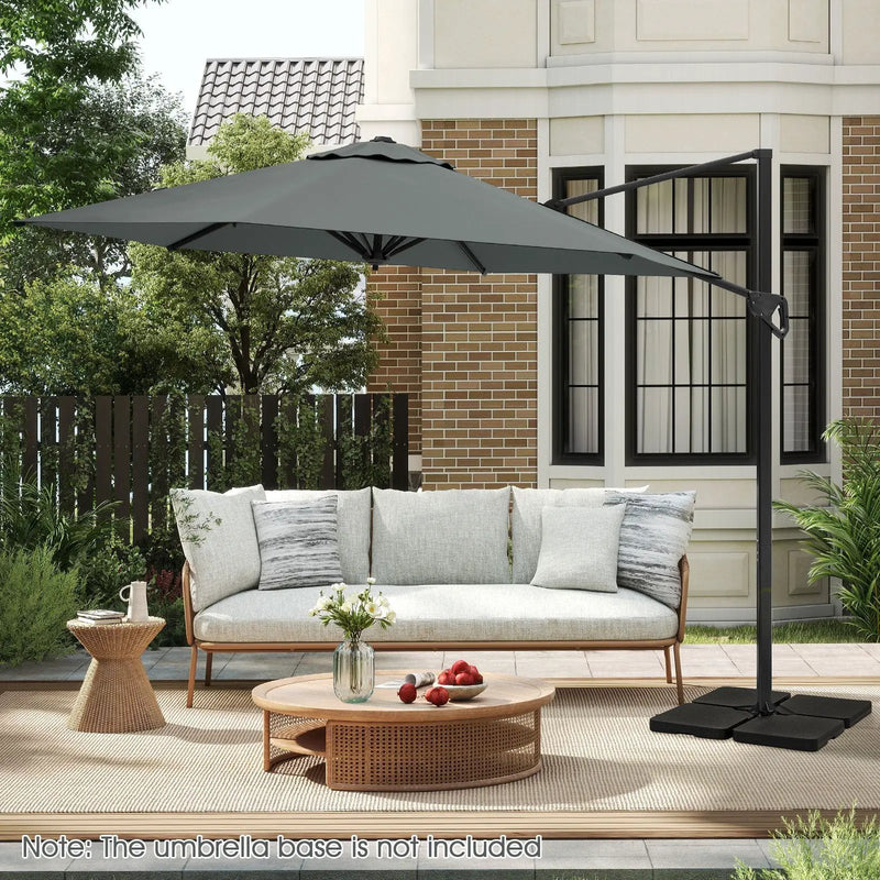 9 FT Cantilever Patio Umbrella with Vented Top and Sun-Protective Canopy by DirectDeals