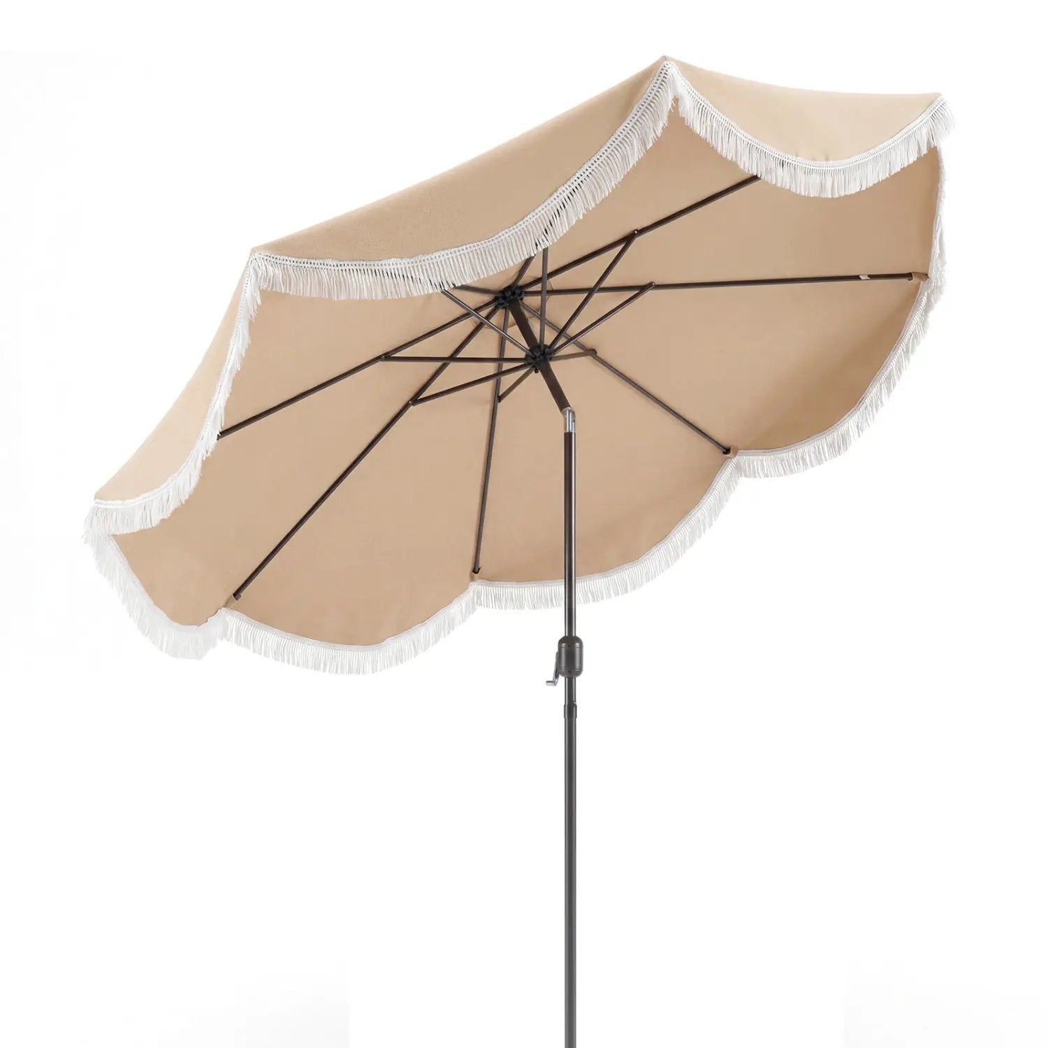 9 FT Outdoor Tassel Umbrella with Push Button Tilt by DirectDeals