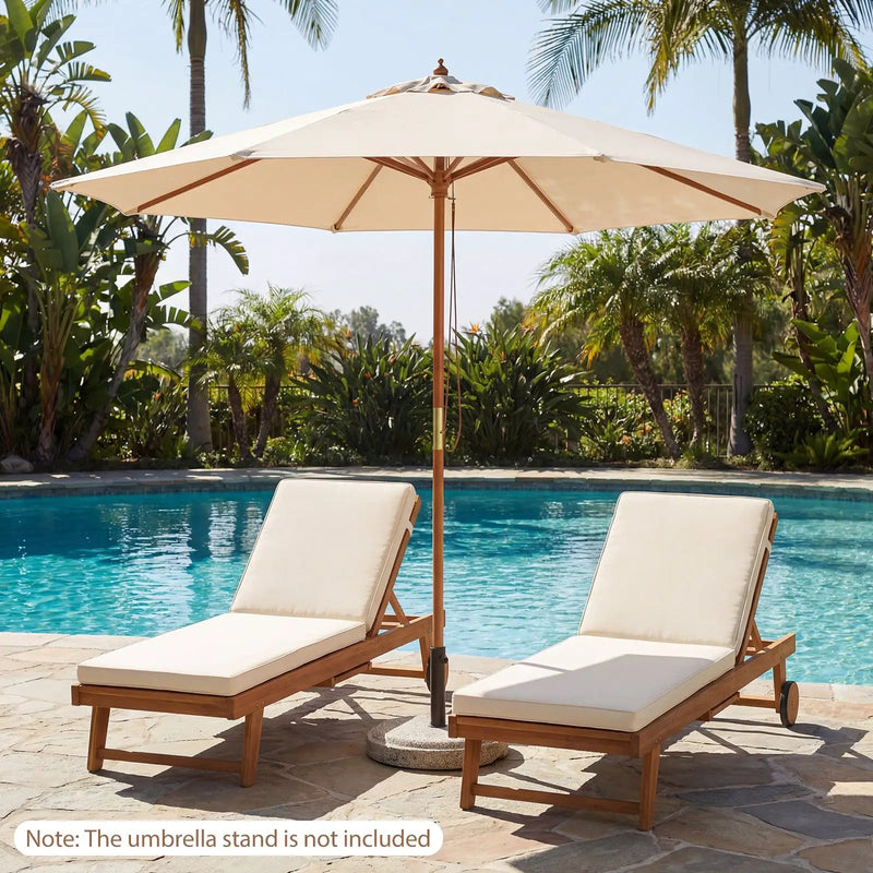 9 FT Patio Umbrella Outdoor Table Market Umbrella with 8 Sturdy Bamboo Ribs by DirectDeals