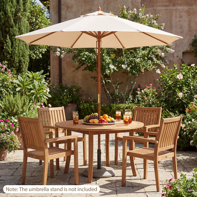9 FT Patio Umbrella Outdoor Table Market Umbrella with 8 Sturdy Bamboo Ribs by DirectDeals