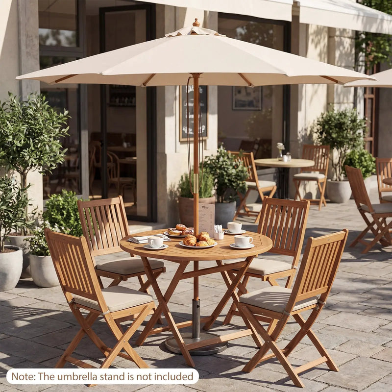 9 FT Patio Umbrella Outdoor Table Market Umbrella with 8 Sturdy Bamboo Ribs by DirectDeals