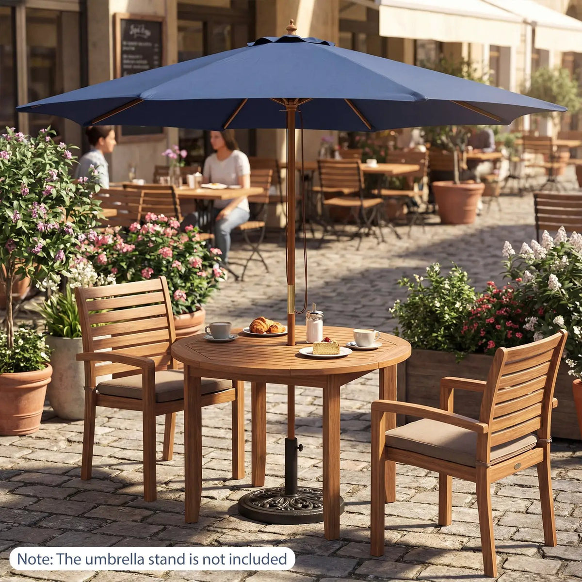 9 FT Patio Umbrella Outdoor Table Market Umbrella with 8 Sturdy Bamboo Ribs by DirectDeals