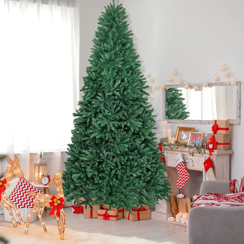 9 Feet Hinged Premium Artificial PVC Christmas Tree with Solid Metal Stand by DirectDeals