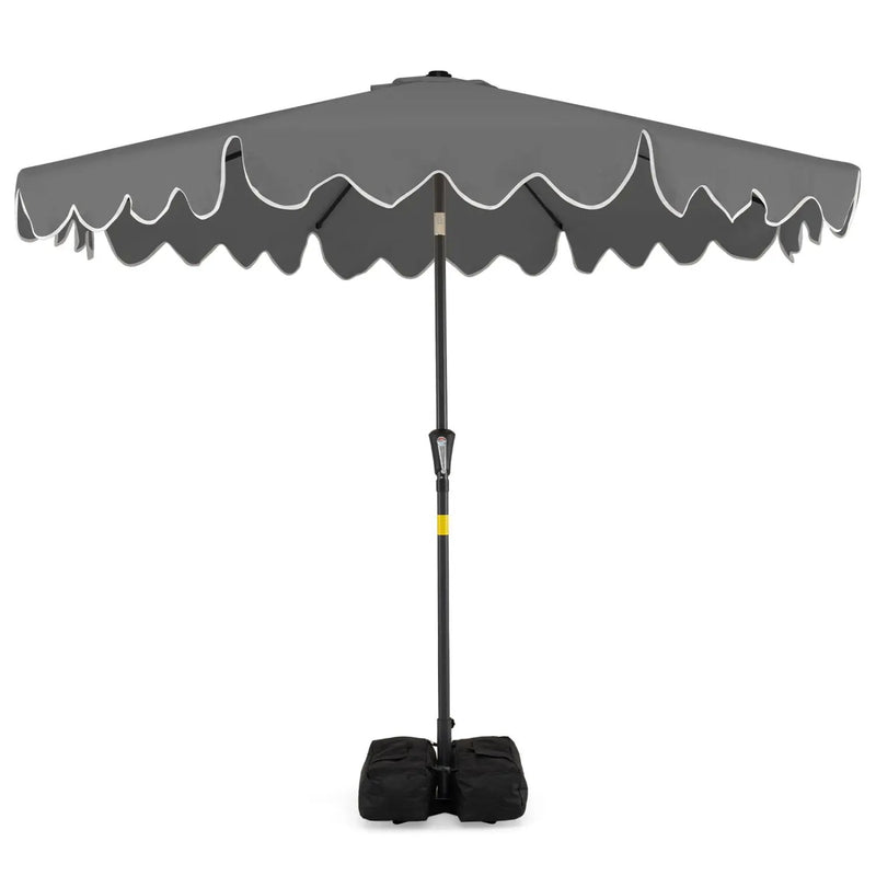 9 Feet Patio Umbrella with Weighted Base and Sandbags by DirectDeals