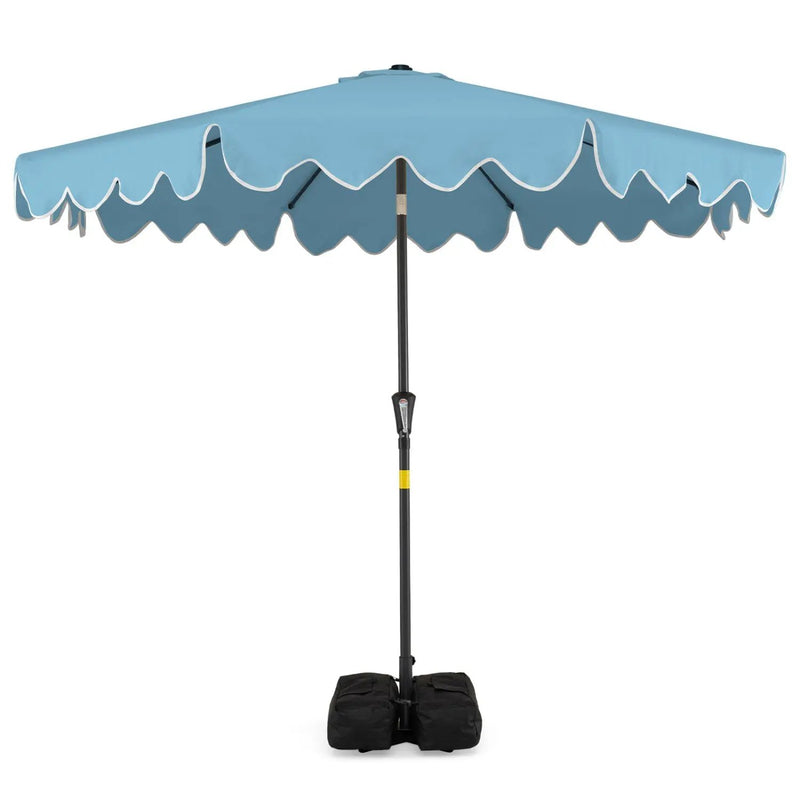 9 Feet Patio Umbrella with Weighted Base and Sandbags by DirectDeals