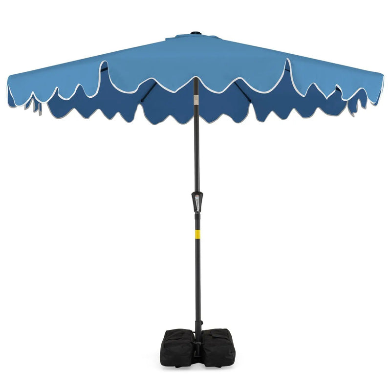 9 Feet Patio Umbrella with Weighted Base and Sandbags by DirectDeals