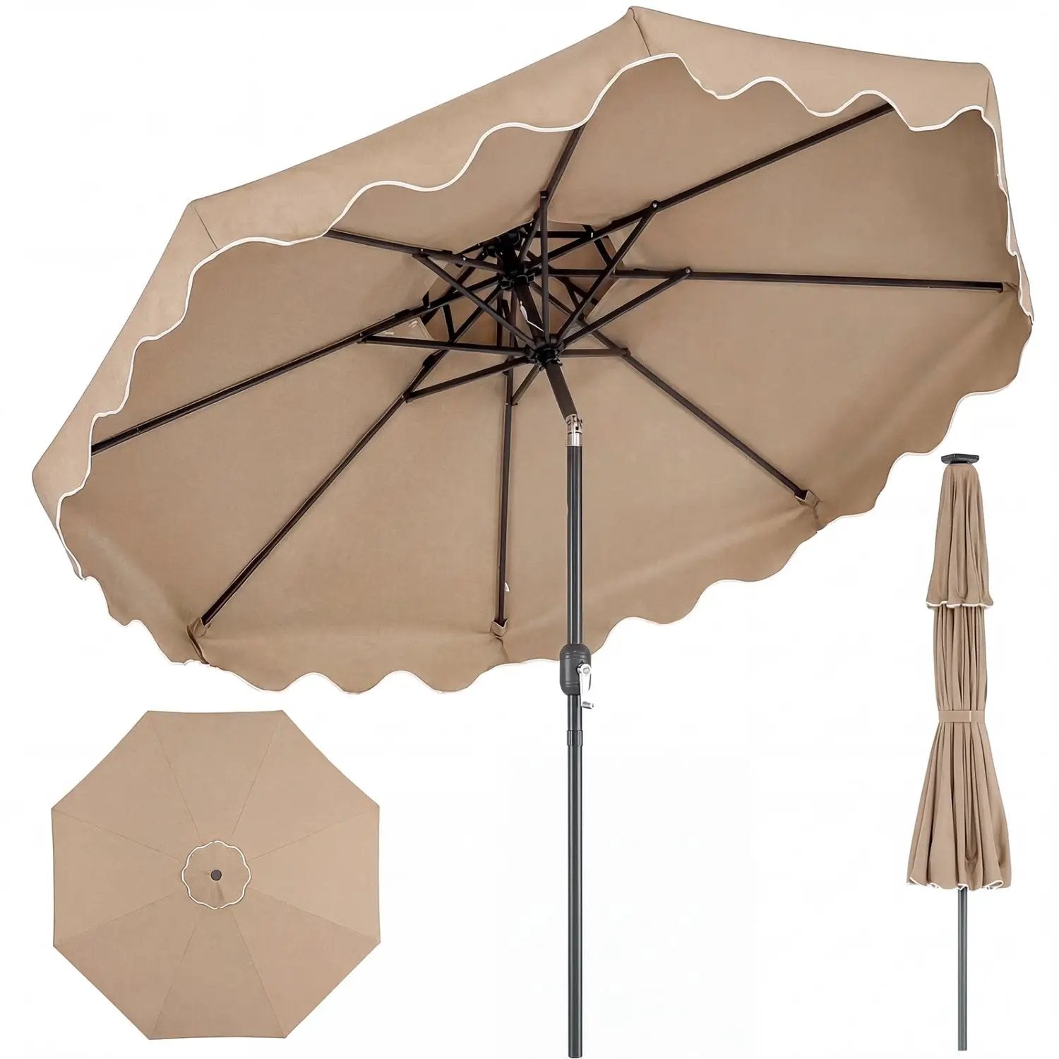 9 Feet Patio Umbrella with Push Button Tilt and Crank by DirectDeals