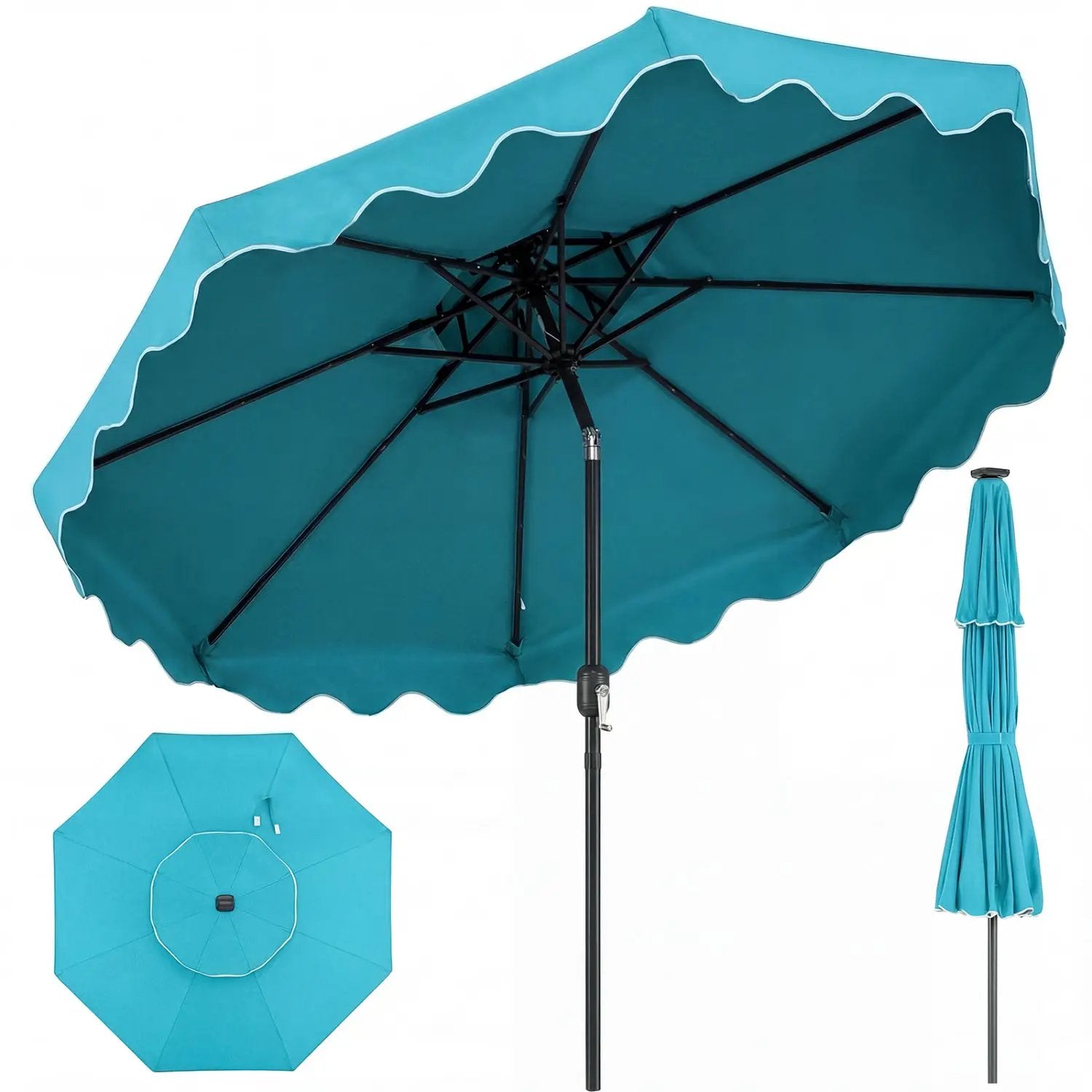 9 Feet Patio Umbrella with Push Button Tilt and Crank by DirectDeals