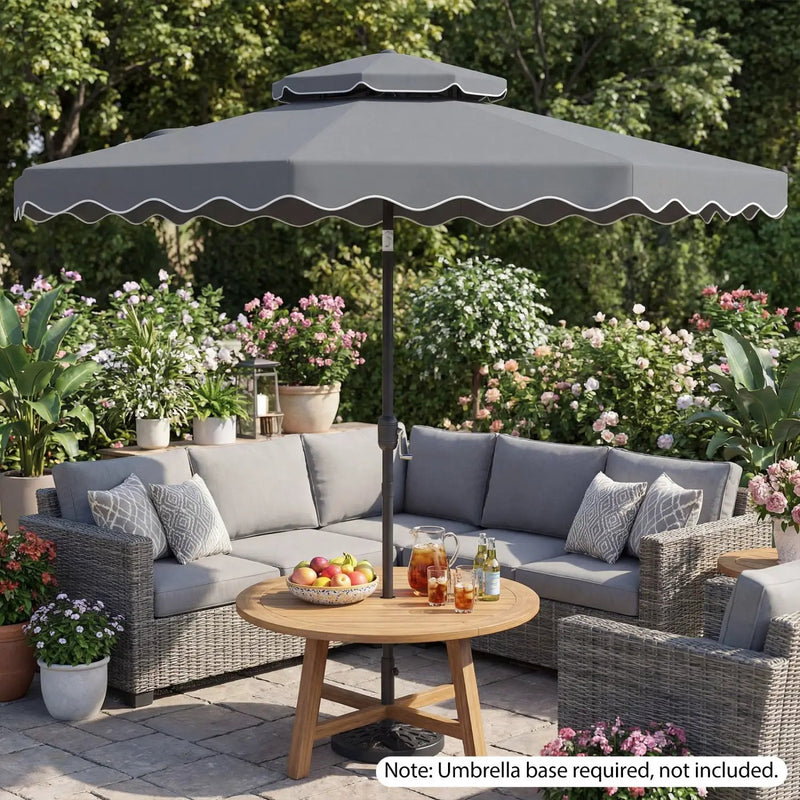 9 Feet Patio Umbrella with Push Button Tilt and Crank by DirectDeals