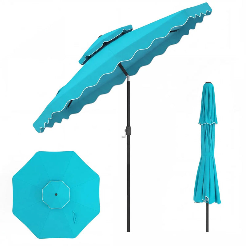 9 Feet Patio Umbrella with Push Button Tilt and Crank by DirectDeals