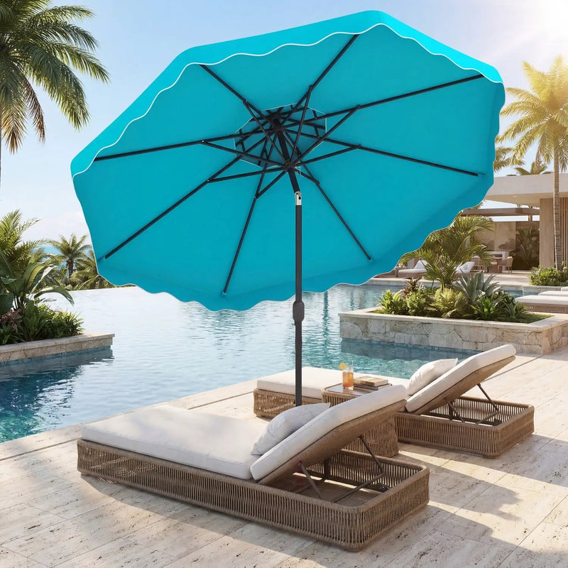 9 Feet Patio Umbrella with Push Button Tilt and Crank by DirectDeals