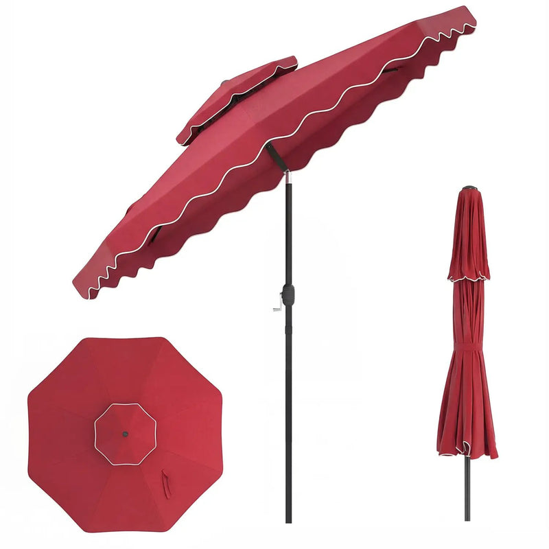 9 Feet Patio Umbrella with Push Button Tilt and Crank by DirectDeals