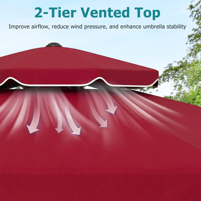 9 Feet Patio Umbrella with Push Button Tilt and Crank by DirectDeals