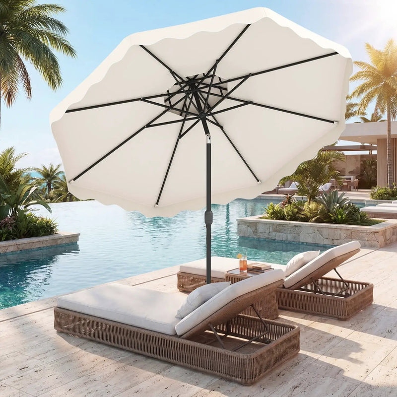 9 Feet Patio Umbrella with Push Button Tilt and Crank by DirectDeals