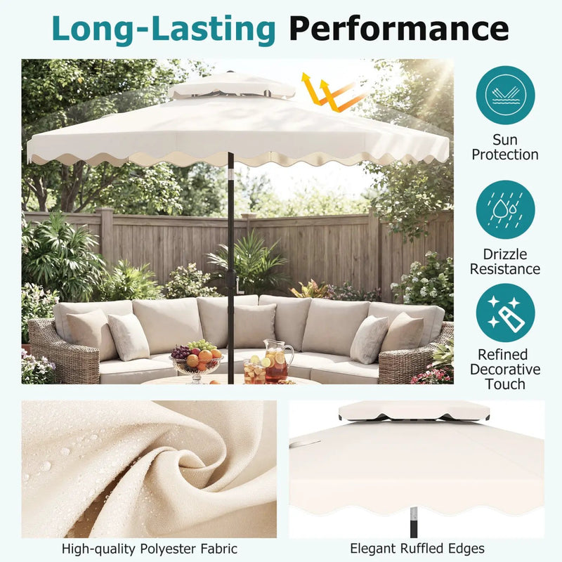 9 Feet Patio Umbrella with Push Button Tilt and Crank by DirectDeals