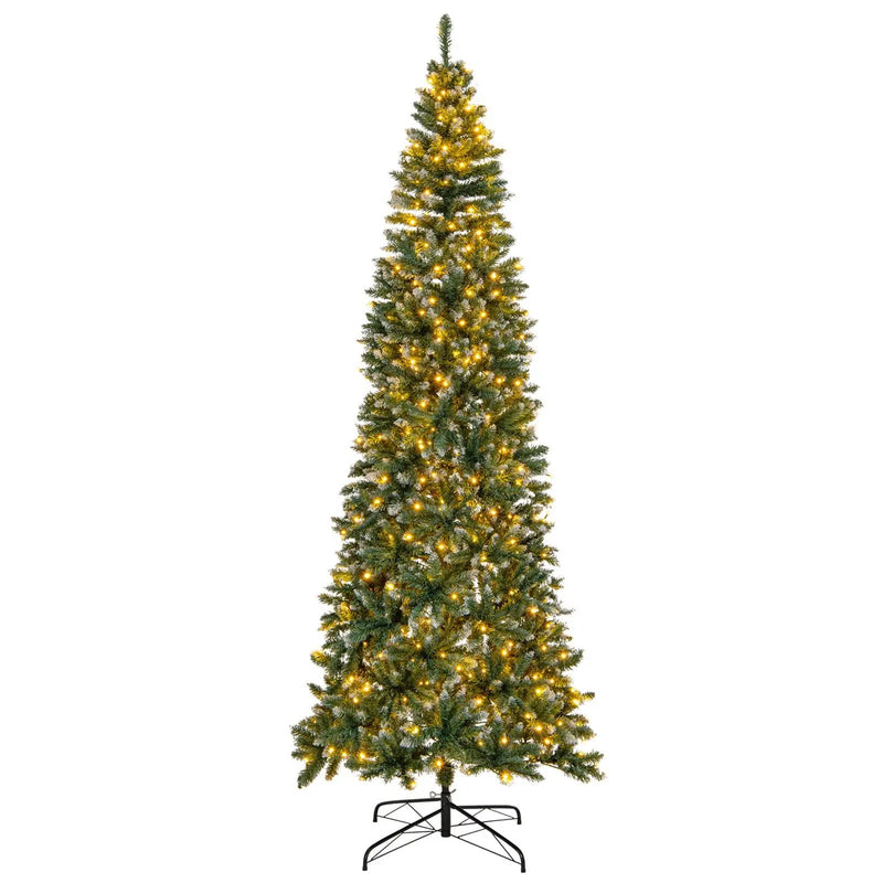 9 FT Pre-Lit Artificial Christmas Tree with 1298 Snowy Branch Tips by DirectDeals