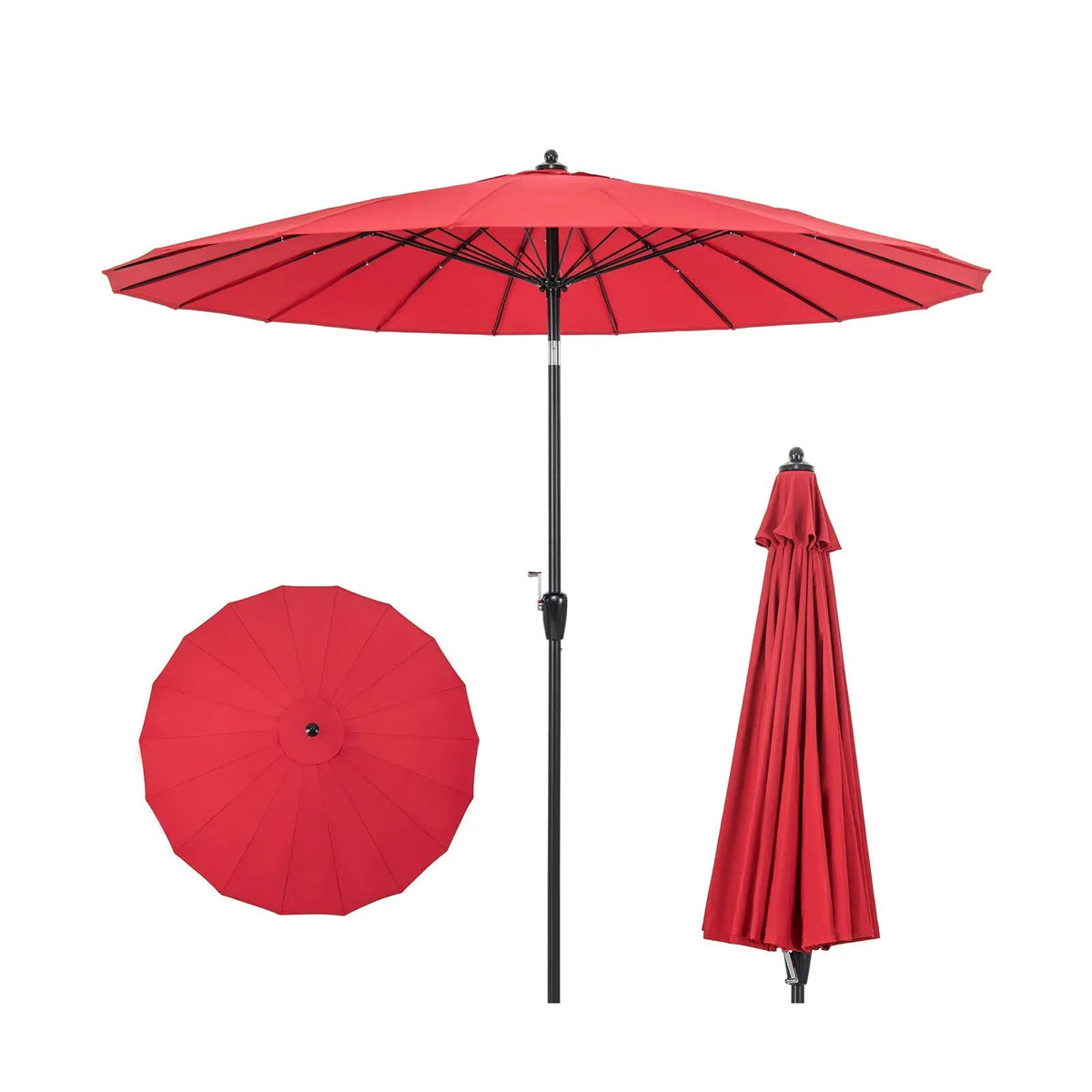 9 Feet Round Patio Umbrella with 18 Fiberglass Ribs by DirectDeals