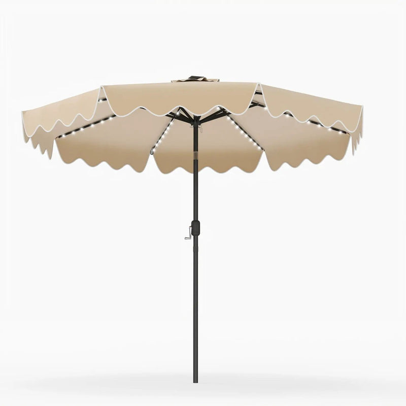 9 Ft Solar Patio Umbrella with LED Lights by DirectDeals