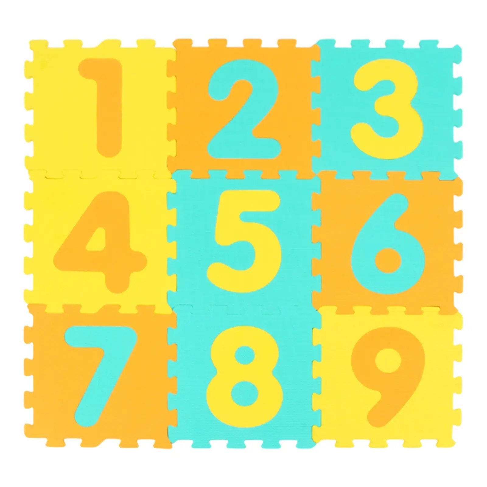 9 Pieces Interlocking Foam Puzzle Floor Mat with 3 Marker Discs by DirectDeals