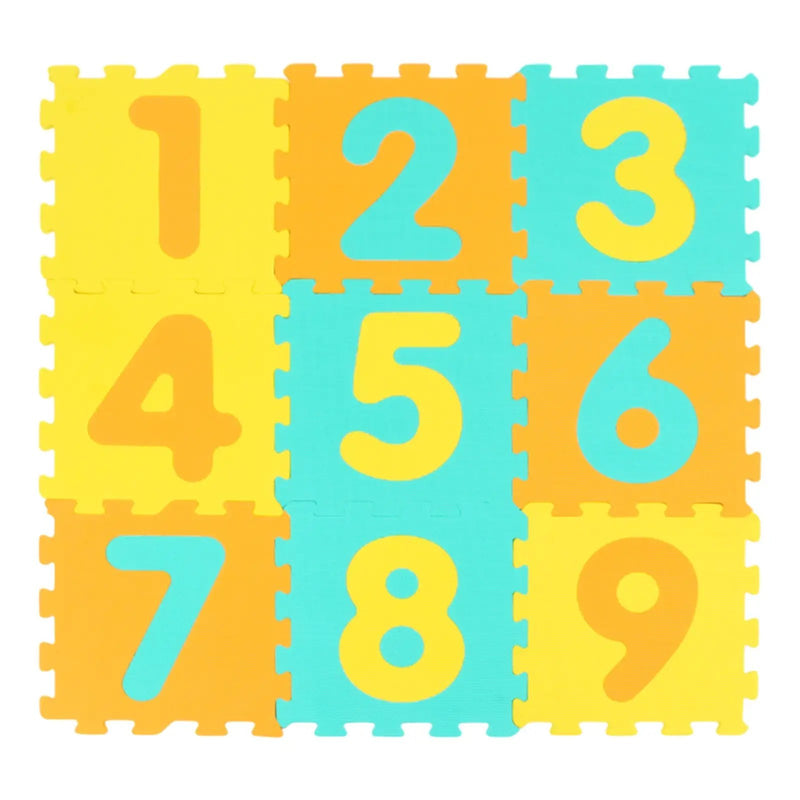 9 Pieces Interlocking Foam Puzzle Floor Mat with 3 Marker Discs by DirectDeals