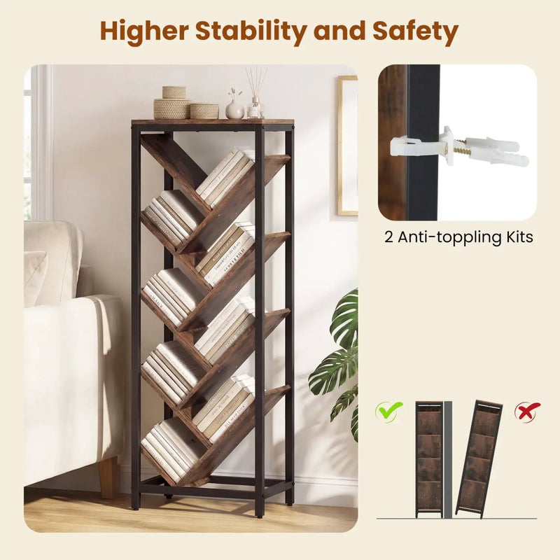 9-Tier Freestanding Bookcase for Hardcover Books by DirectDeals